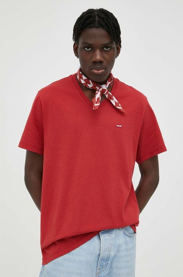 Levi's Bombažna kratka majica Levi's rdeča barva