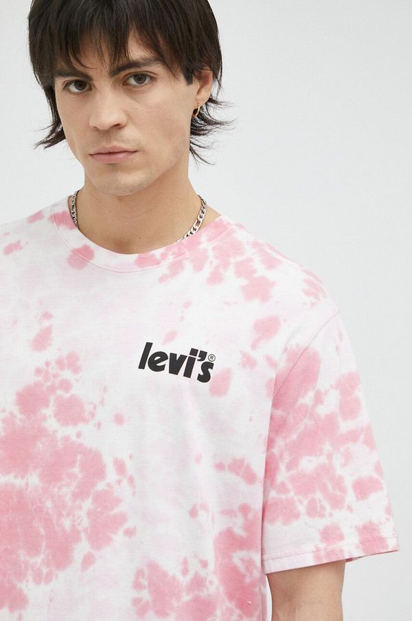 Levi's Bombažna kratka majica Levi's roza barva