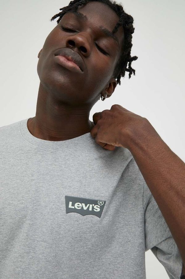 Levi's Bombažna kratka majica Levi's siva barva