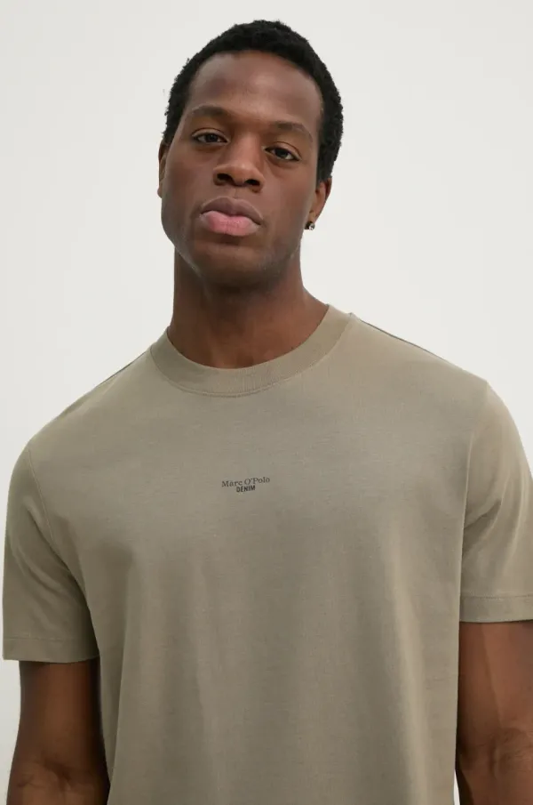 Marc O'Polo Bombažna kratka majica Marc O'Polo moška, bež barva, 5000005974