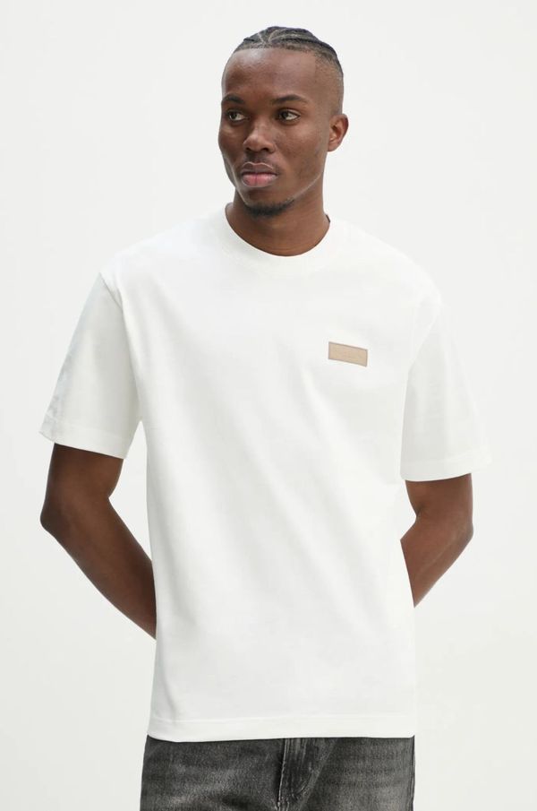 Marc O'Polo Bombažna kratka majica Marc O'Polo moška, bež barva, 520208351112