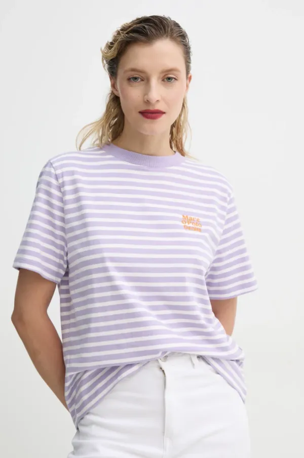 Marc O'Polo Bombažna kratka majica Marc O'Polo ženska, vijolična barva, 5000005953