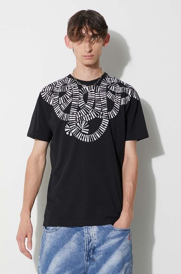 Marcelo Burlon Bombažna kratka majica Marcelo Burlon Snake Wings črna barva