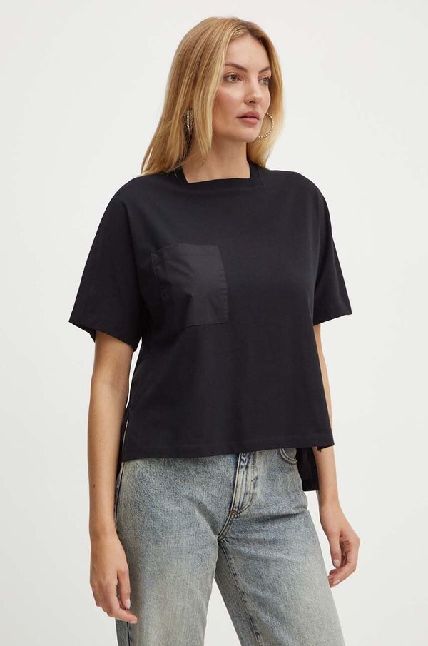 Max&Co. Bombažna kratka majica MAX&Co. ženska, črna barva, 2426946071200