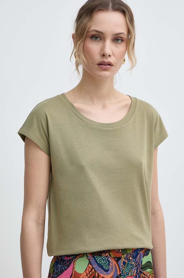 Max&Co. Bombažna kratka majica MAX&Co. ženska, zelena barva, 2416941014200
