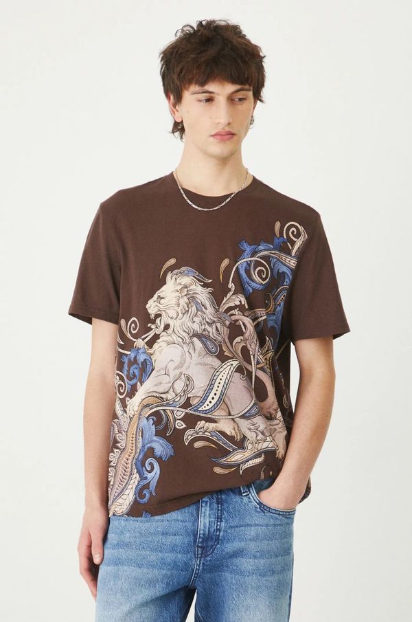 Medicine Bombažna kratka majica Medicine moški, rjava barva