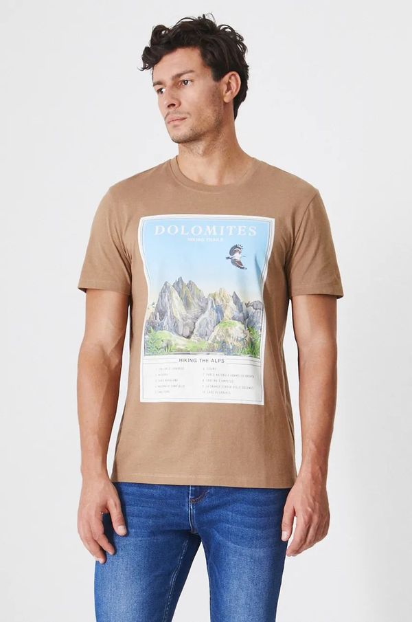 Medicine Bombažna kratka majica Medicine moški, rjava barva