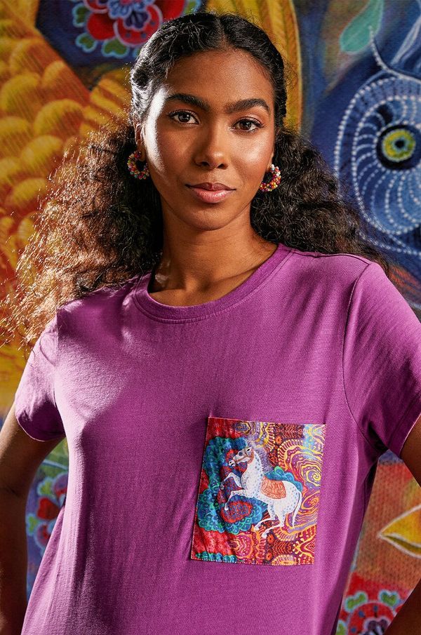 Medicine Bombažna kratka majica Medicine ženski, vijolična barva
