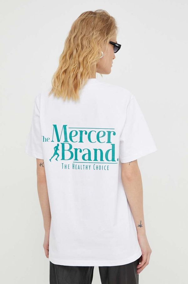 Mercer Amsterdam Bombažna kratka majica Mercer Amsterdam bela barva