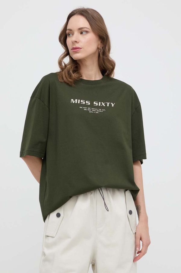 Miss Sixty Bombažna kratka majica Miss Sixty zelena barva