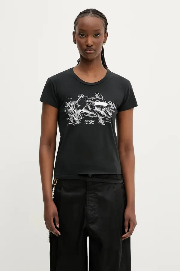 MM6 Maison Margiela Bombažna kratka majica MM6 Maison Margiela