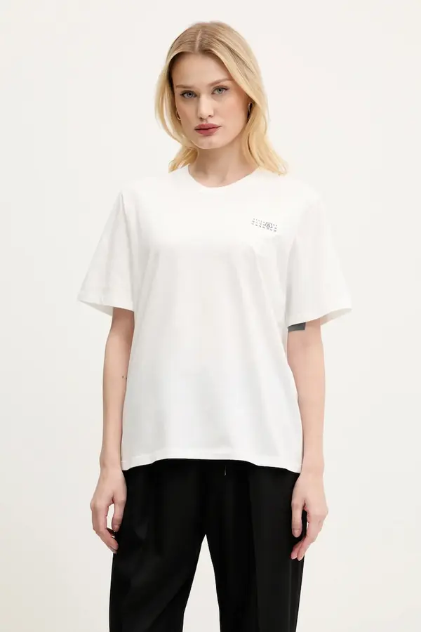 MM6 Maison Margiela Bombažna kratka majica MM6 Maison Margiela