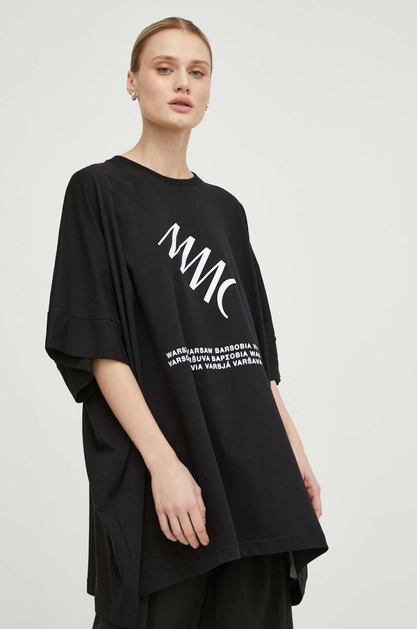MMC STUDIO Bombažna kratka majica MMC STUDIO ženski, črna barva