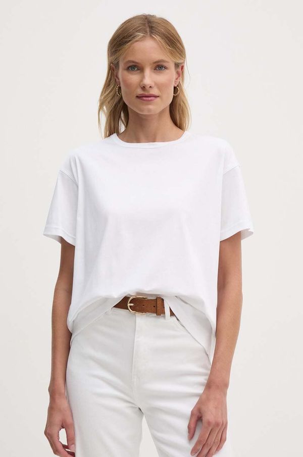 Mos Mosh Bombažna kratka majica Mos Mosh ženska, bela barva, 146350