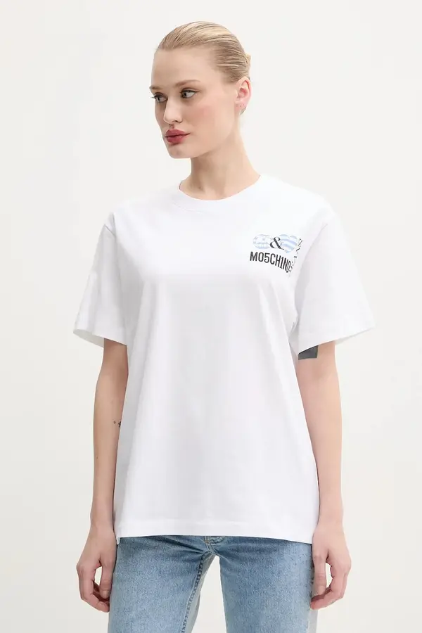 Moschino Jeans Bombažna kratka majica Moschino Jeans