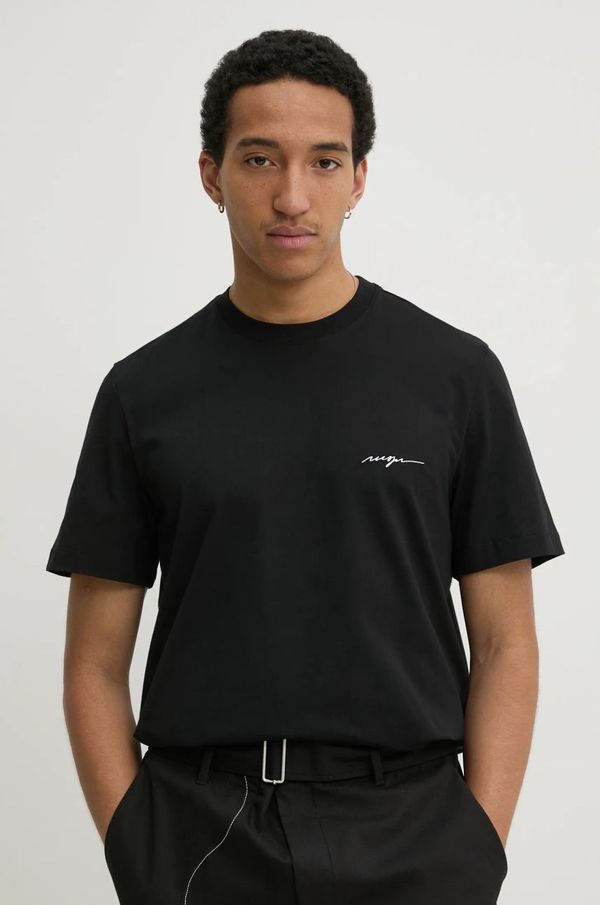 MSGM Bombažna kratka majica MSGM moška, črna barva, 3840MM141.257002