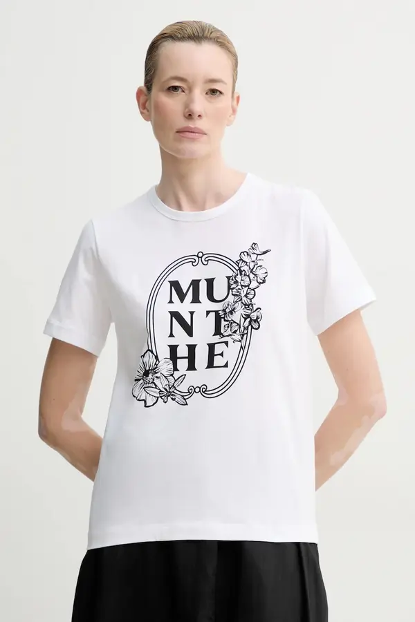 MUNTHE Bombažna kratka majica MUNTHE FYNELLA