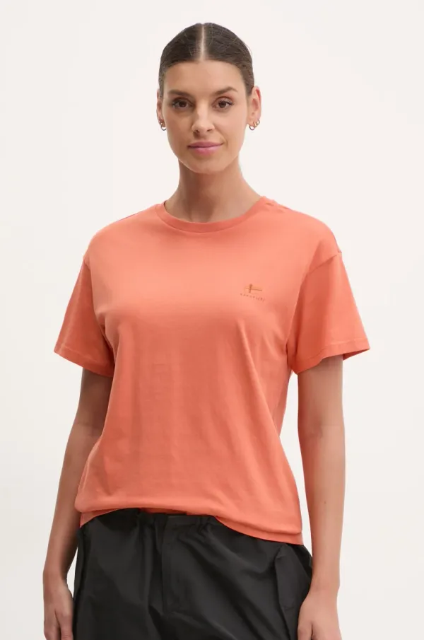 Napapijri Bombažna kratka majica Napapijri S-Nina ženska, oranžna barva, NP0A4H87A691