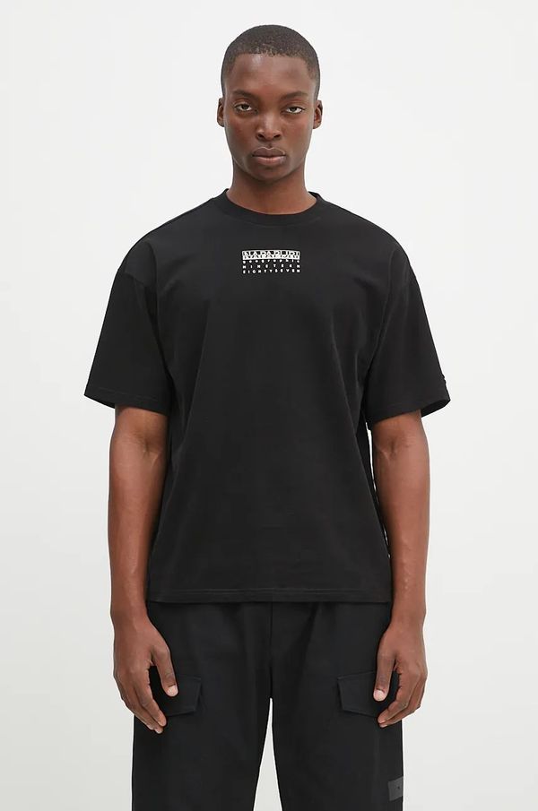 Napapijri Bombažna kratka majica Napapijri S-Premium Ss moška, črna barva, NP0A4I6Q9411