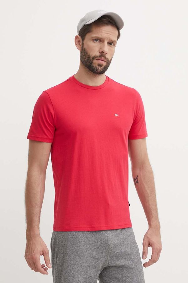 Napapijri Bombažna kratka majica Napapijri SALIS moška, rdeča barva, NP0A4H8DR251
