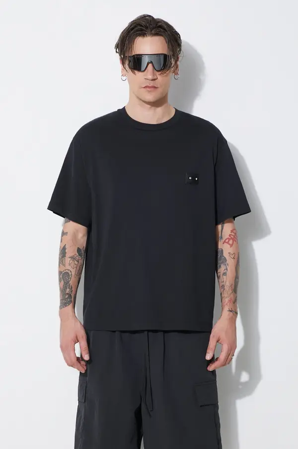 Neil Barrett Bombažna kratka majica Neil Barrett Slim Dropped Shoulder Pierced Nipple