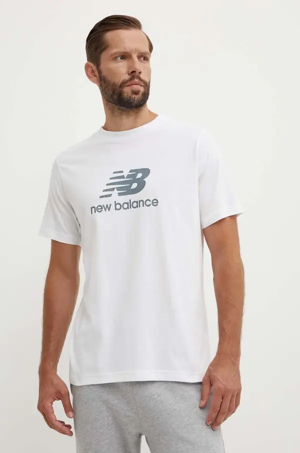 New Balance Bombažna kratka majica New Balance Essentials Cotton