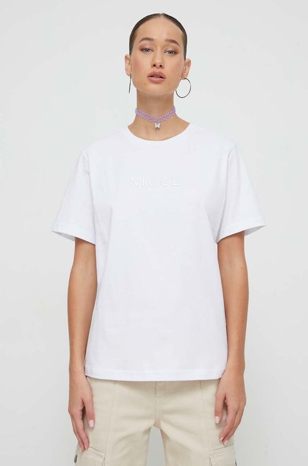 Nicce Bombažna kratka majica Nicce ženski, bela barva