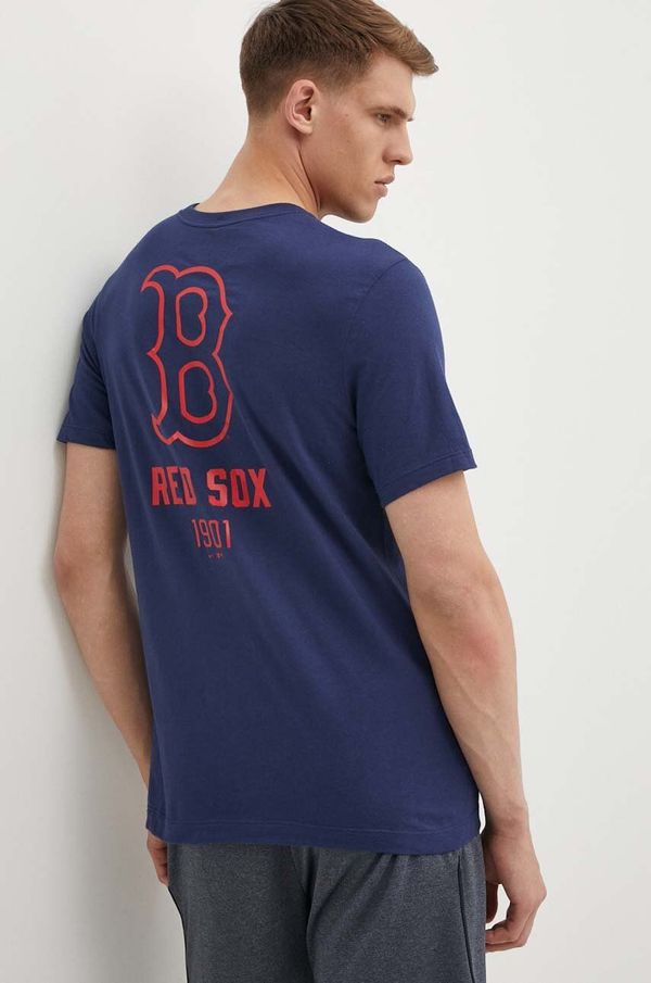 Nike Bombažna kratka majica Nike Boston Red Sox moška, mornarsko modra barva