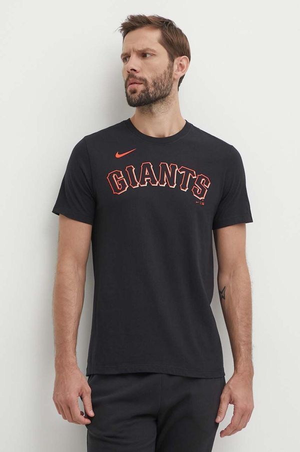 Nike Bombažna kratka majica Nike San Francisco Giants moška, črna barva