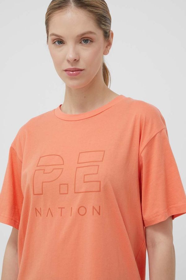 P.E Nation Bombažna kratka majica P.E Nation oranžna barva