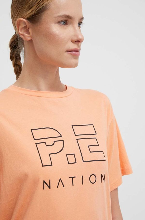 P.E Nation Bombažna kratka majica P.E Nation ženski, oranžna barva