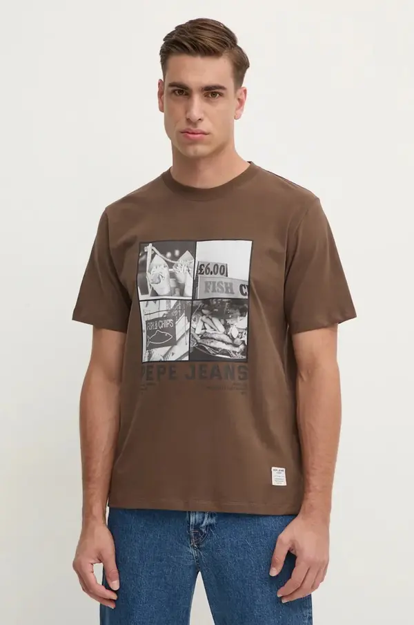Pepe Jeans Bombažna kratka majica Pepe Jeans AWEST