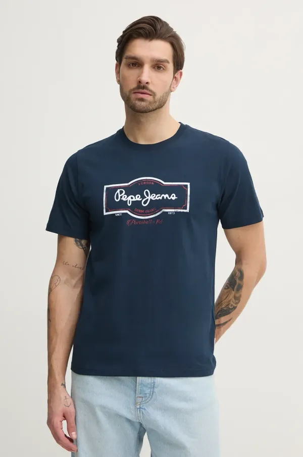 Pepe Jeans Bombažna kratka majica Pepe Jeans DAXTON TEE moška, mornarsko modra barva, PM509786