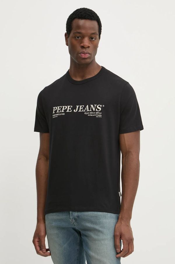 Pepe Jeans Bombažna kratka majica Pepe Jeans DYLAN TEE moška, črna barva, PM509728