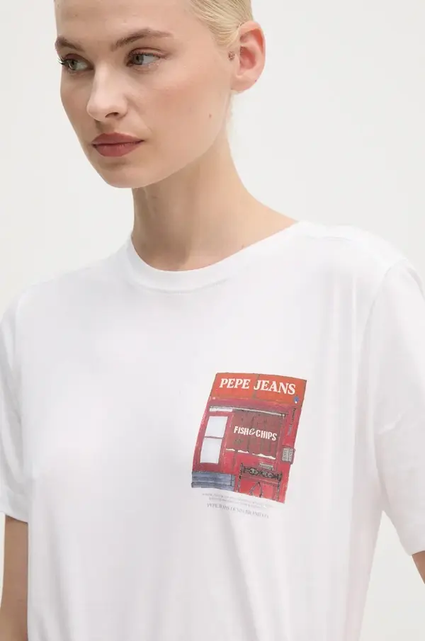 Pepe Jeans Bombažna kratka majica Pepe Jeans GWENDOLYN