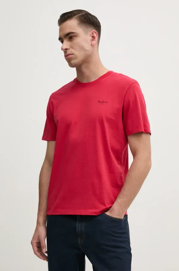 Pepe Jeans Bombažna kratka majica Pepe Jeans Jacko moška, rdeča barva, PM508664