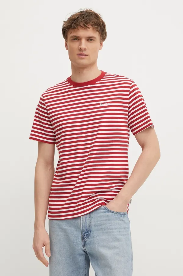 Pepe Jeans Bombažna kratka majica Pepe Jeans moški, oranžna barva