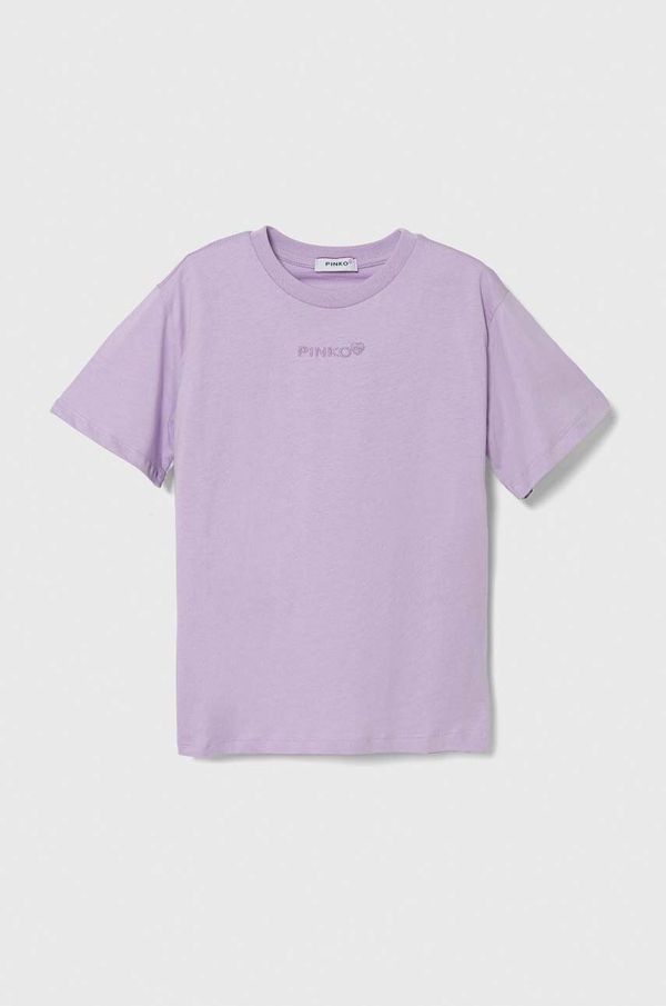 Pinko Up Bombažna kratka majica Pinko Up vijolična barva