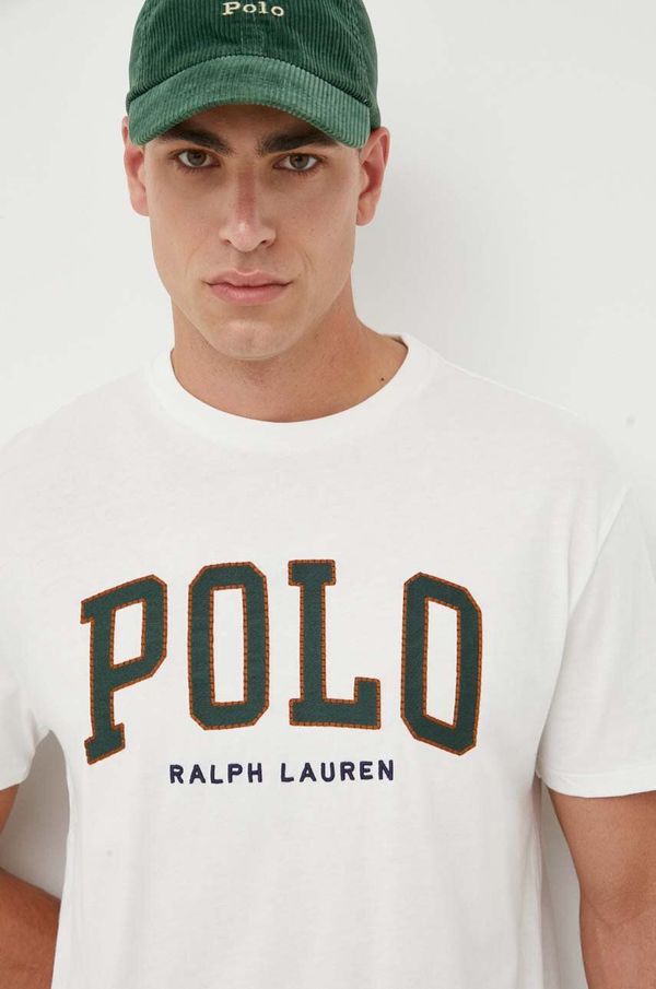 Polo Ralph Lauren Bombažna kratka majica Polo Ralph Lauren bela barva