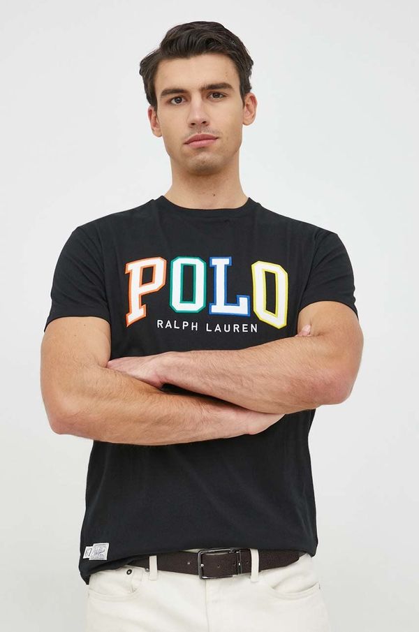 Polo Ralph Lauren Bombažna kratka majica Polo Ralph Lauren , črna barva