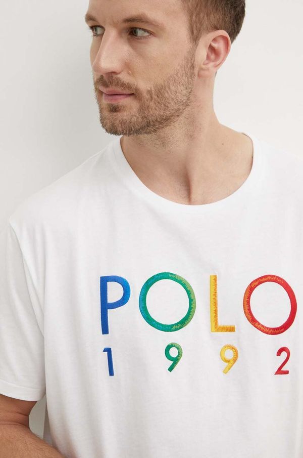 Polo Ralph Lauren Bombažna kratka majica Polo Ralph Lauren moška, bela barva, 710934742
