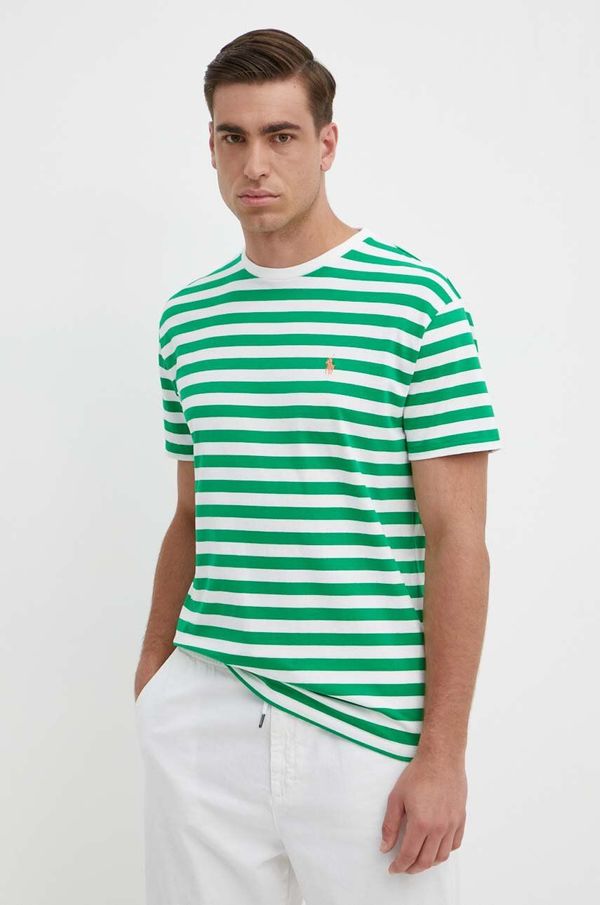 Polo Ralph Lauren Bombažna kratka majica Polo Ralph Lauren moška, zelena barva, 710926999