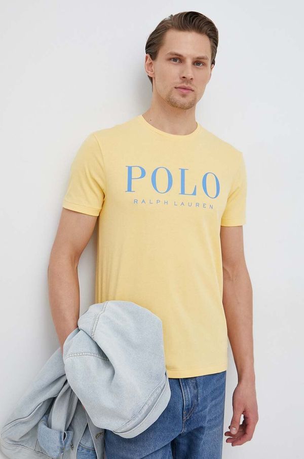Polo Ralph Lauren Bombažna kratka majica Polo Ralph Lauren rumena barva