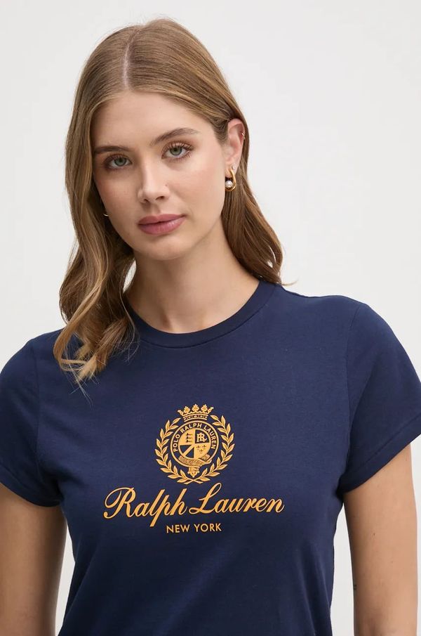 Polo Ralph Lauren Bombažna kratka majica Polo Ralph Lauren ženska, mornarsko modra barva, 211952901