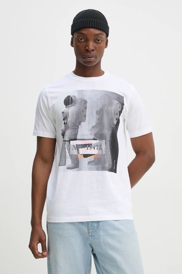 PS Paul Smith Bombažna kratka majica PS Paul Smith moška, bela barva, M2R.011R.PP5086