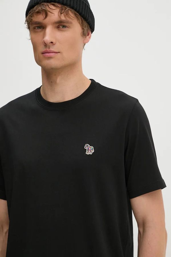 PS Paul Smith Bombažna kratka majica PS Paul Smith moška, črna barva, M2R.011R.KZEBRA