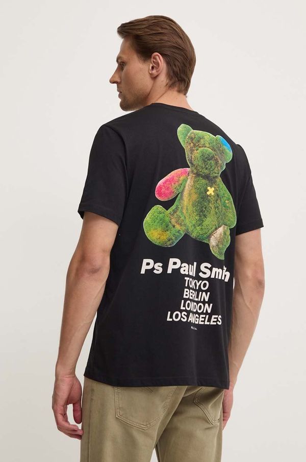 PS Paul Smith Bombažna kratka majica PS Paul Smith moška, črna barva, M2R.011R.NP4694