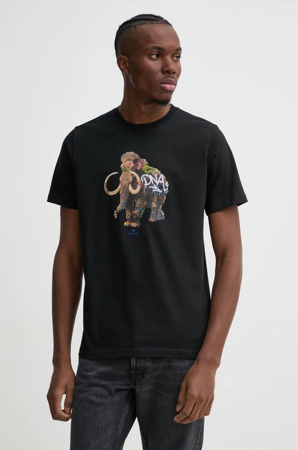 PS Paul Smith Bombažna kratka majica PS Paul Smith moška, črna barva, M2R.011R.PP5081