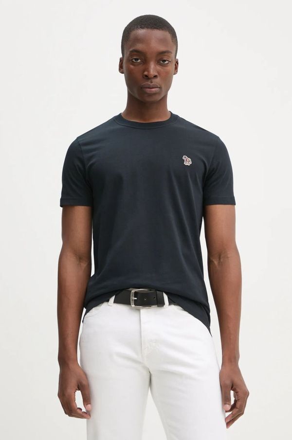 PS Paul Smith Bombažna kratka majica PS Paul Smith moška, mornarsko modra barva, M2R.010R.KZEBRA