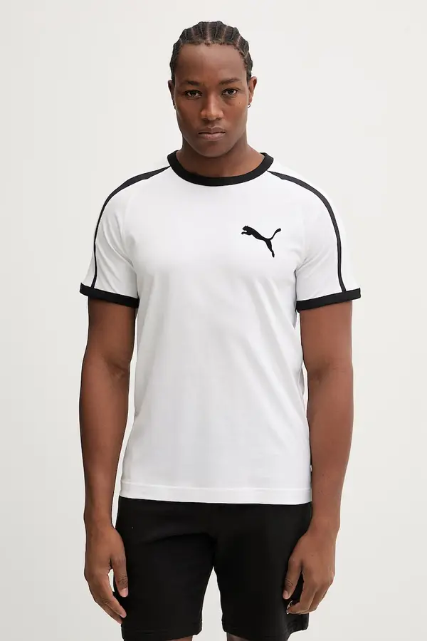 Puma Bombažna kratka majica Puma Big Cat Ringer